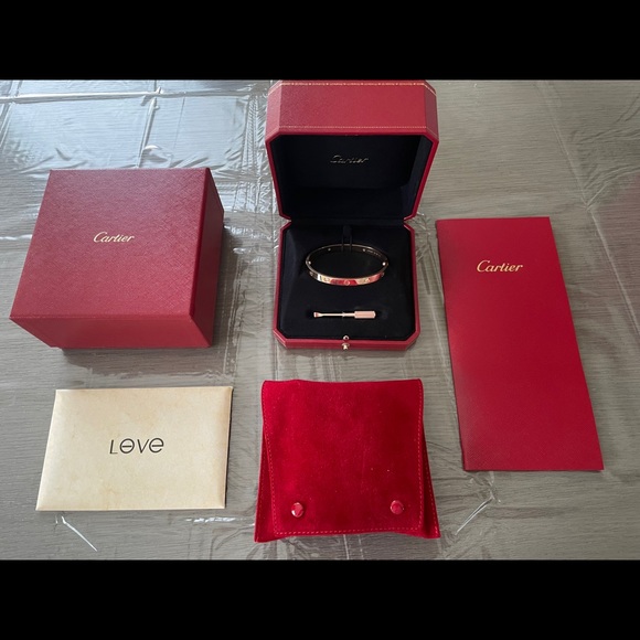 Cartier Jewelry - PG Cartier Love bracelet 4 Diamonds Size 19